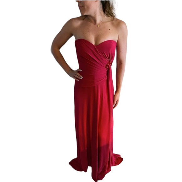 Jovani Strapless Gown Red - Picture 1 of 7